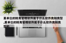 某单位的财务管理软件属于什么软件类别类型,某单位的财务管理软件属于什么软件类别类型的
